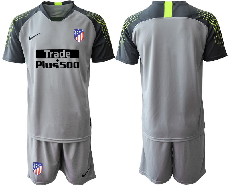 Men 2020-2021 club Atletico Madrid grey goalkeeper blank Soccer Jerseys